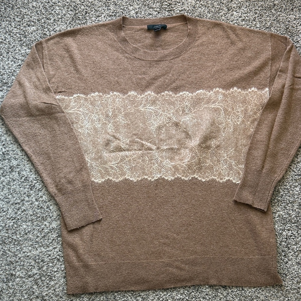 JCrew Lace Detail Sweater